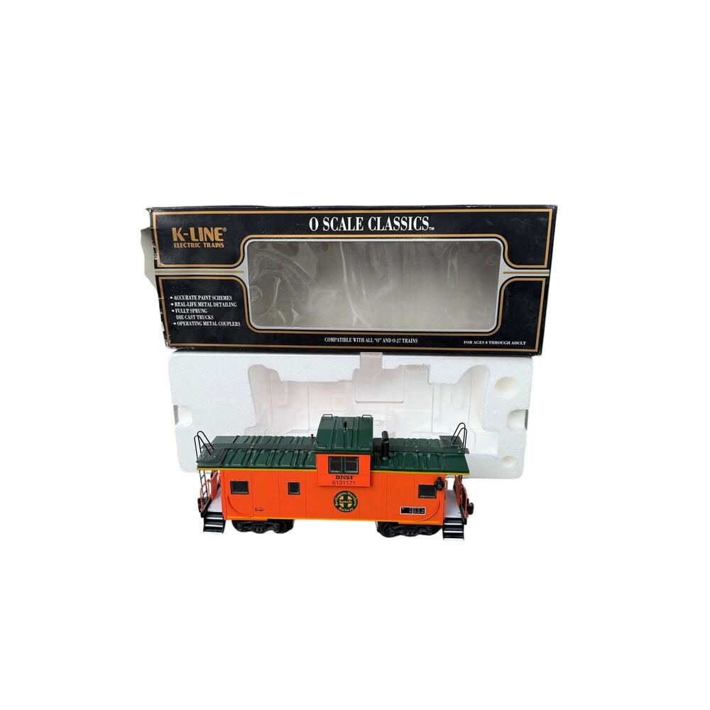 K-LINE O Scale BNSF Extended Vision Caboose K613-1171 Smoke Illuminated